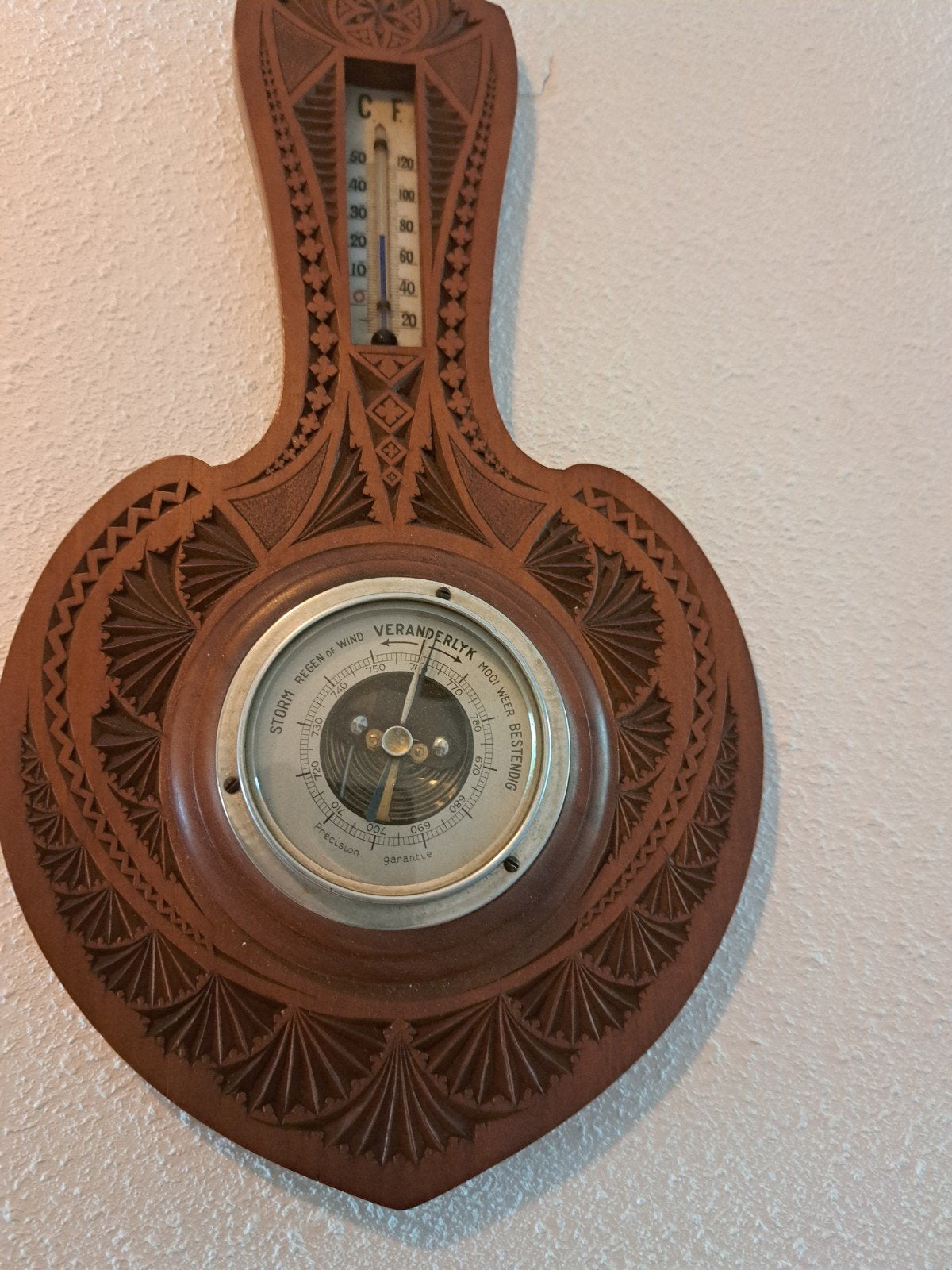 mooie  oude houten barometer, Ophalen of Verzenden