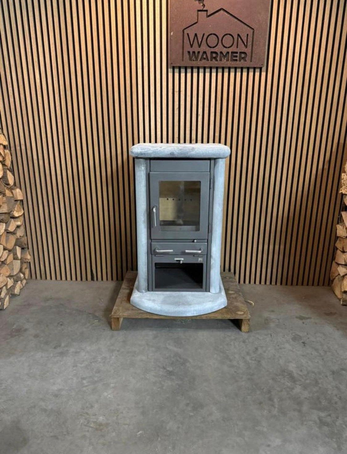 26062 Speksteenkachel Fireplace 6kw, Ophalen, Info@woonwarmer.nl, Gebruikt, Houtkachel