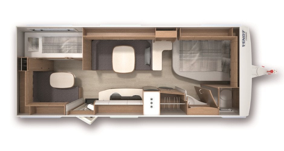 Fendt Saphir 650 SKM Levelsysteem Dakairco Cassetteluifel, Caravans en Kamperen, Dwars-stapelbed, Rondzit, Bedrijf, Hordeur