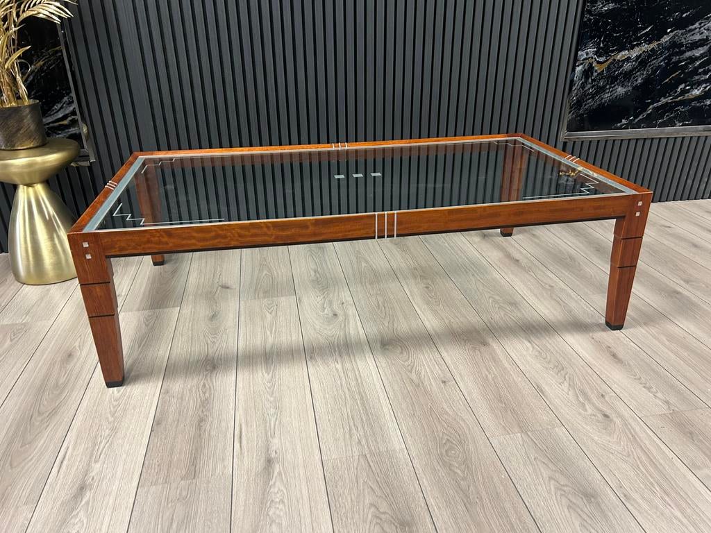 Schuitema Decoforma Salontafel met ingelegde glasplaat !!, Huis en Inrichting, Tafels | Salontafels, 100 tot 150 cm, Minder dan 50 cm
