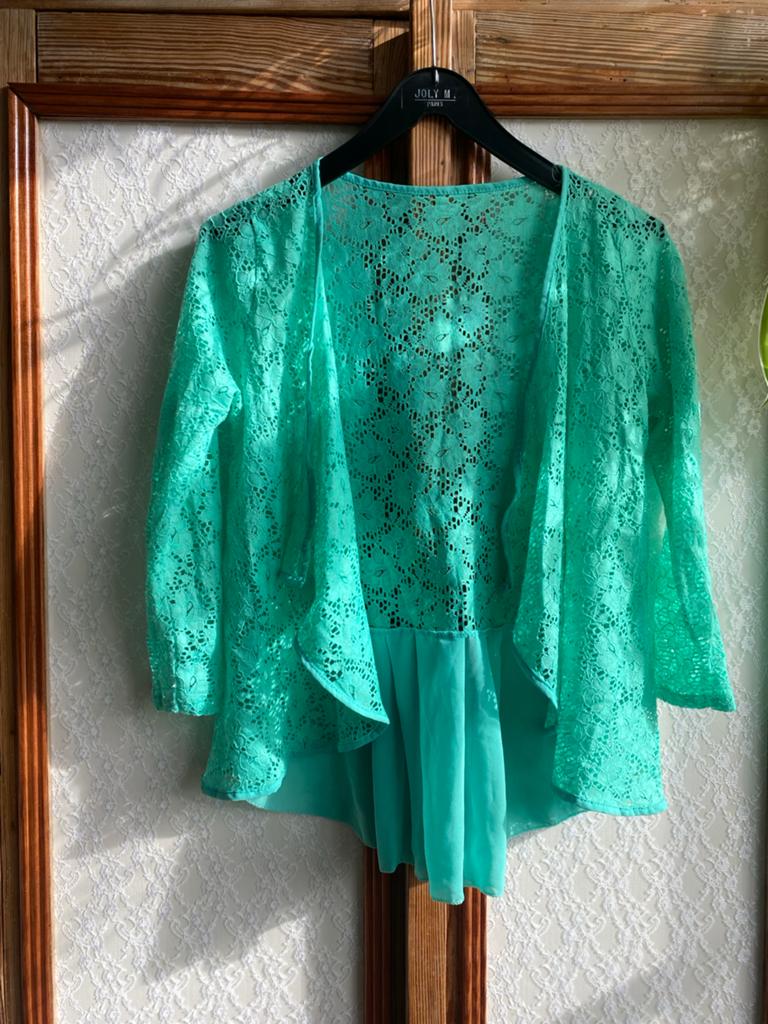 Elegant Kanten Vestje Maat S - Mintgroen, Kleding | Dames, Ophalen of Verzenden, Zo goed als nieuw, Maat 36 (S), Groen