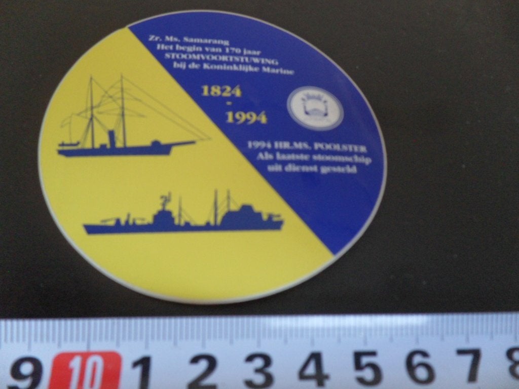 sticker Leger Marine 1824 - 1994  Zr. Ms. SAMARANG/ Poolster, Ophalen of Verzenden, Zo goed als nieuw