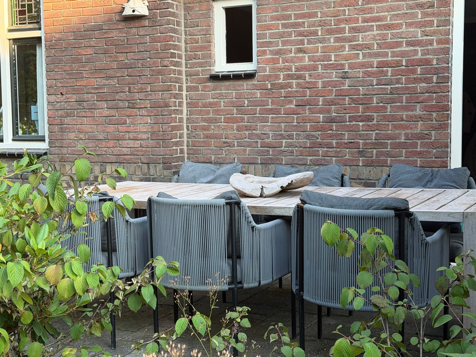 Borek tuintafel Eric Kuster met Yoi Umi stoelen, Ophalen, Gebruikt, Rechthoekig, Hout