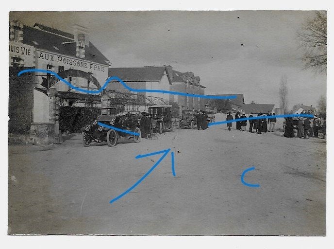 straat auto 1910 Delage foto, Verzenden, Foto, Zo goed als nieuw, Voor 1940