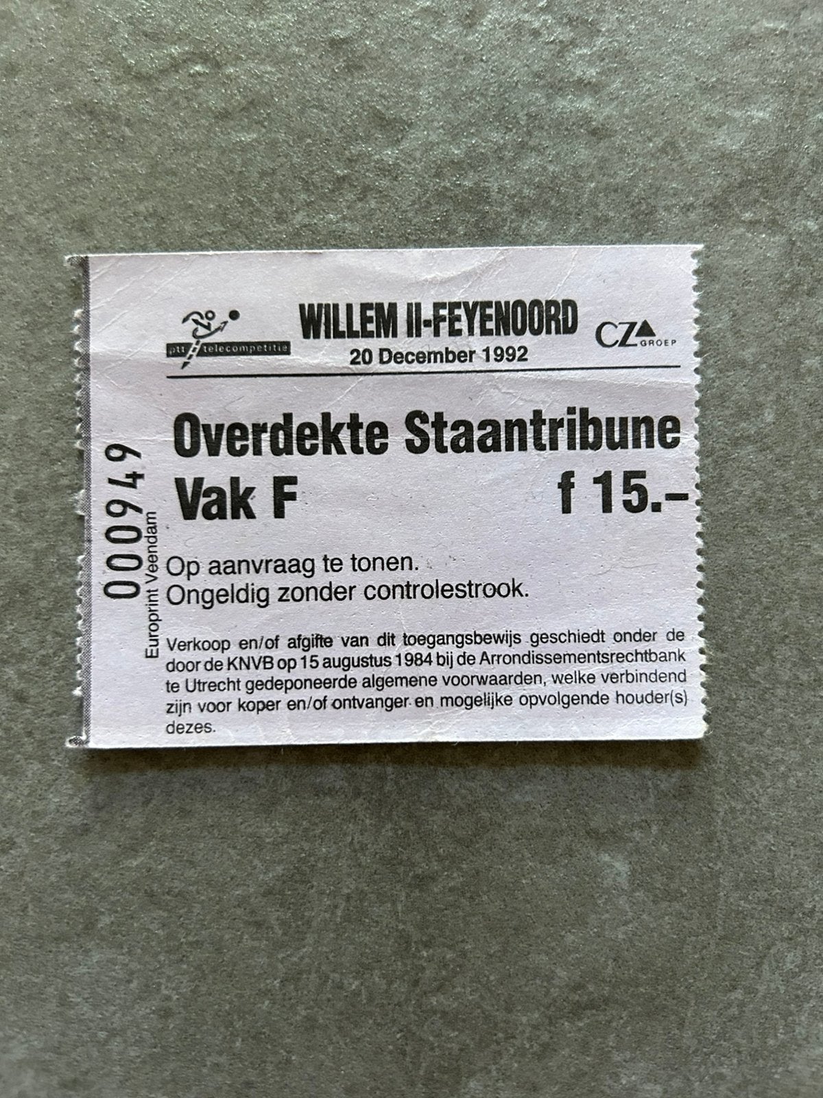 Willem II - Feyenoord ticket, Ophalen of Verzenden, Gebruikt, Feyenoord, Overige typen