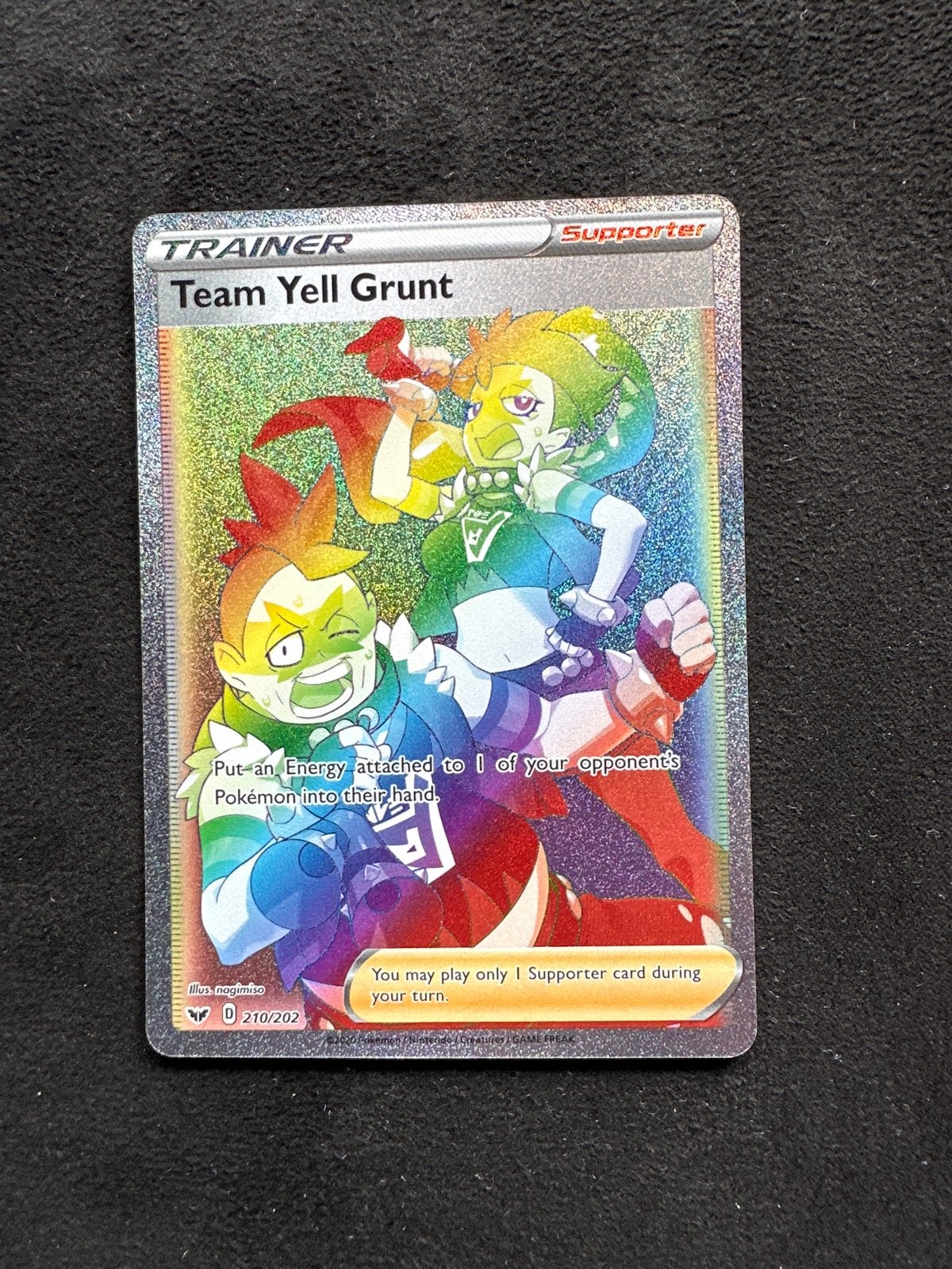 Team Yell Grunt 210/202 Full Art Trainer Kaart, Ophalen of Verzenden, Zo goed als nieuw, Losse kaart, Foil