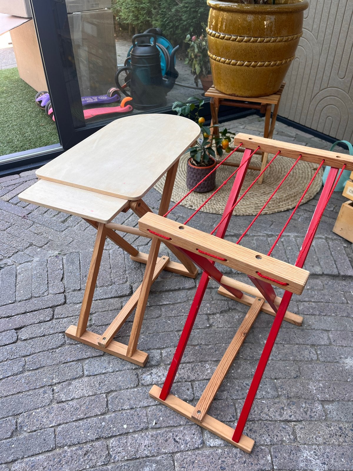 Houten droogrek en strijkplank voor kinderen, Ophalen, Gebruikt, Meisje