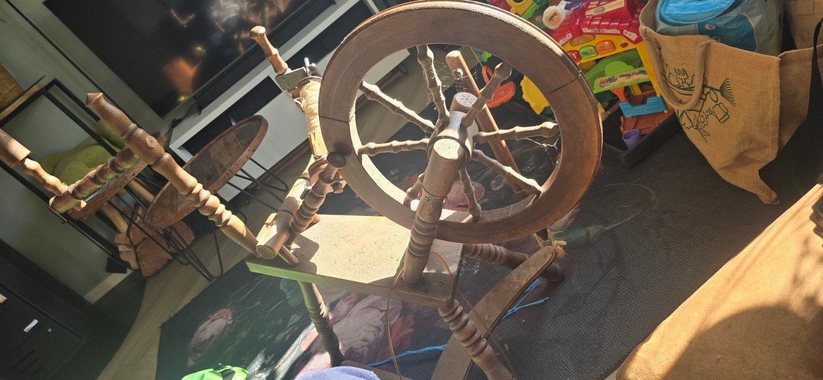 Antiek Spinnewiel - Decoratie of Functioneel, Hobby en Vrije tijd, Ophalen, Gebruikt, Spinnewiel