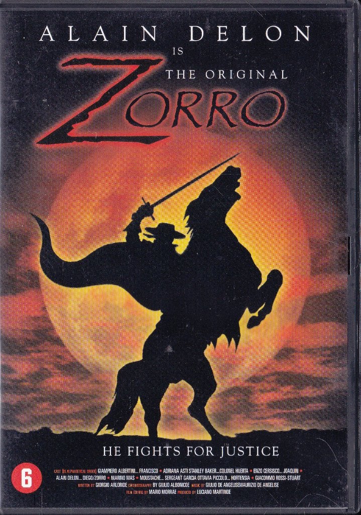 Zorro ֎ 1975, Alain Delon, Stanley Baker, Cd's en Dvd's, 1960 tot 1980, Ophalen of Verzenden, Zo goed als nieuw, Vanaf 6 jaar