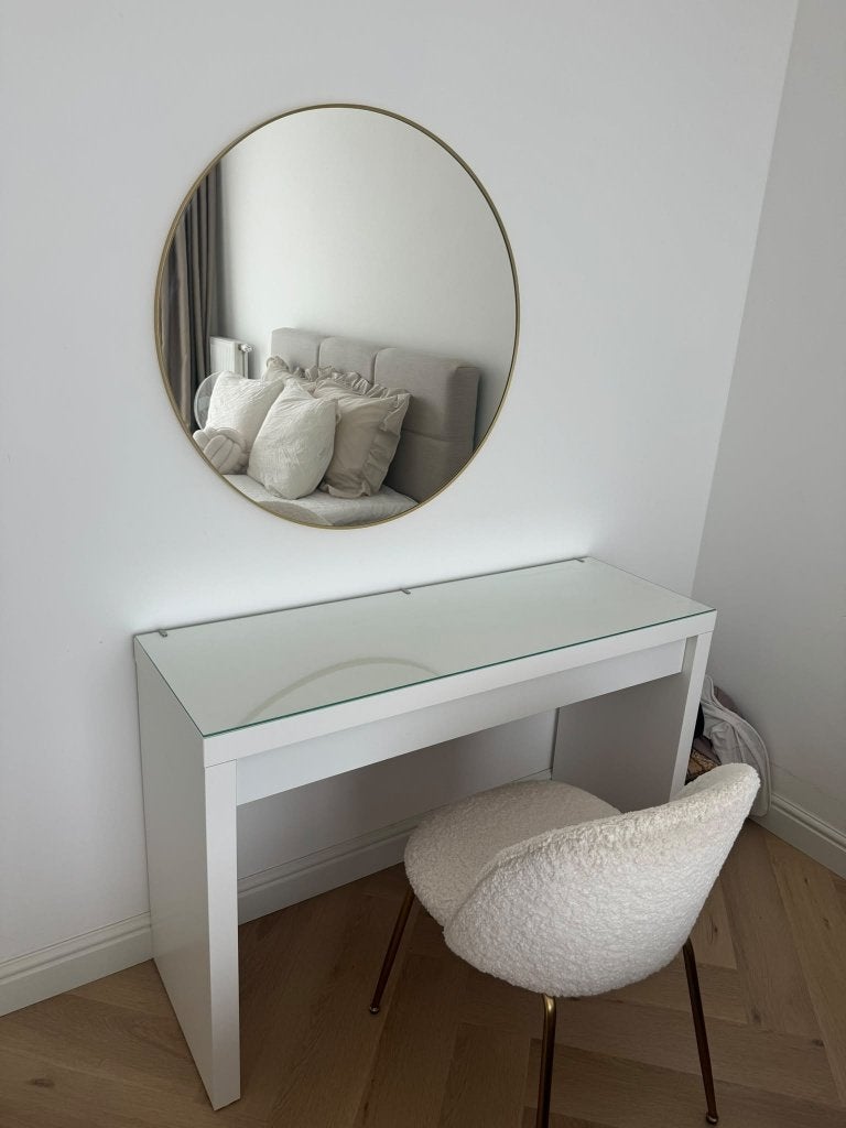 kaptafel met spiegel en stoel, Ophalen, 50 tot 100 cm, Zo goed als nieuw, Minder dan 100 cm