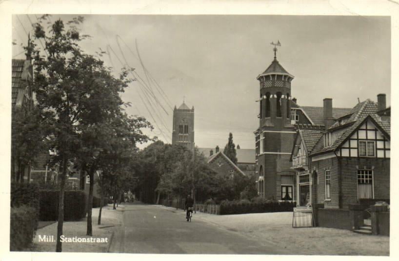 Mill, Stationsstraat - gelopen, Verzamelen, Ophalen of Verzenden, Voor 1920, Gelopen, Noord-Brabant
