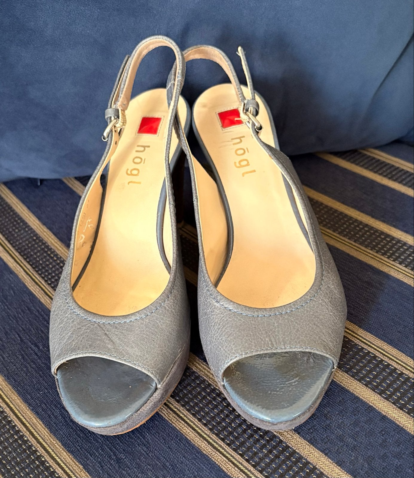 Högl slingback pumps - blauw - maat 3,5 (36/37), Kleding | Dames, Pumps, Blauw, Ophalen of Verzenden, Zo goed als nieuw