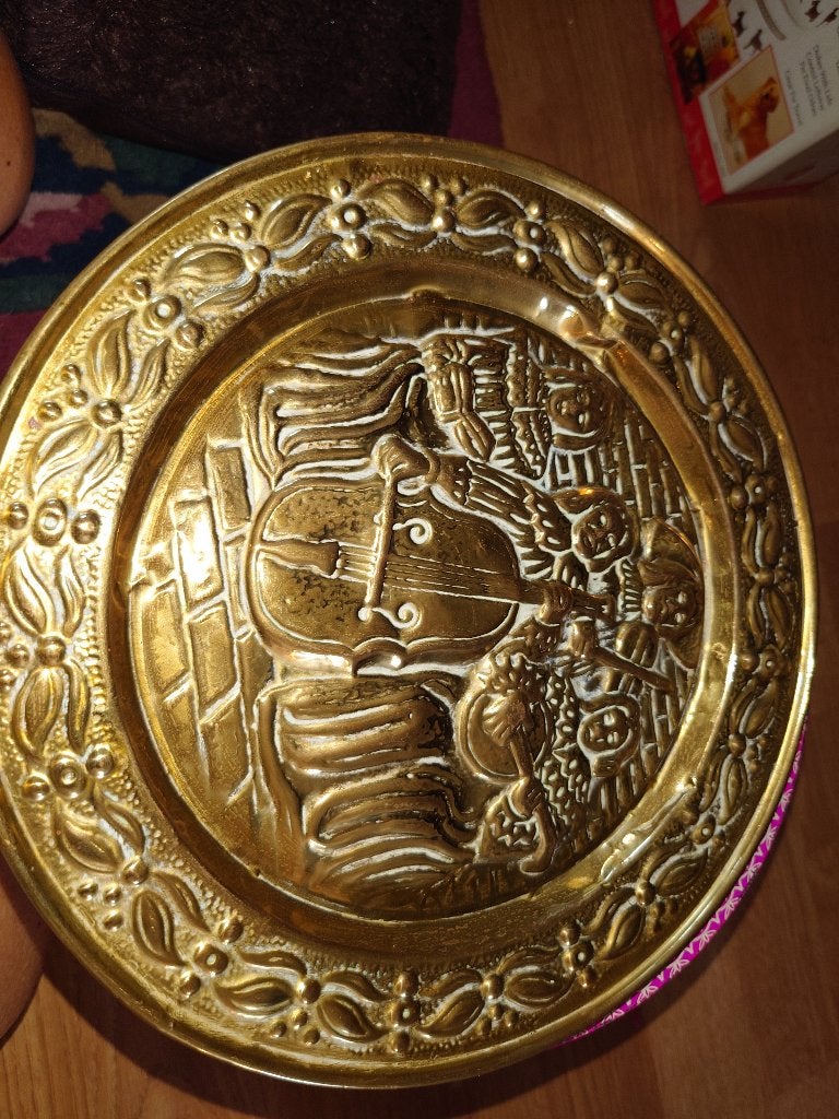Vintage koperen bord, Ophalen of Verzenden, Koper