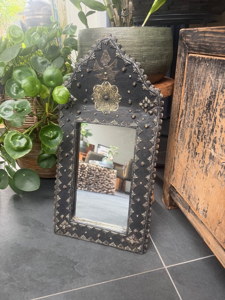 Marokkaanse spiegel handwerk beslag oosters arabisch groot, Gebruikt, Ophalen of Verzenden, https://verburgtvintage.nl/#contact