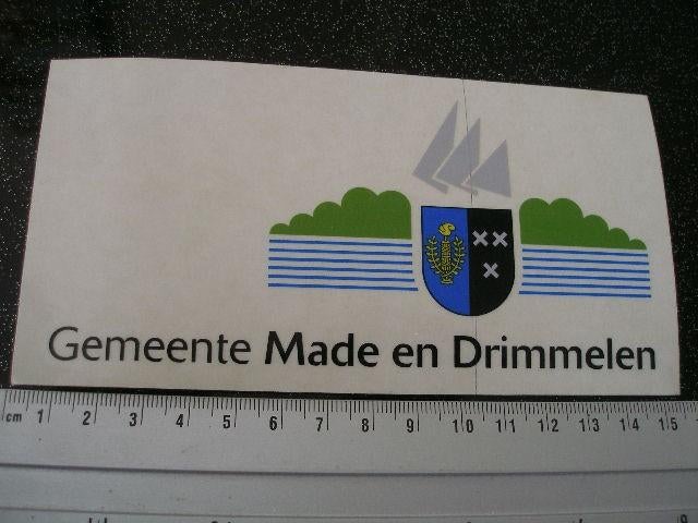 ruit sticker gemeente plaats logo embleem made en drimmelen, Verzenden, Zo goed als nieuw, Overige typen