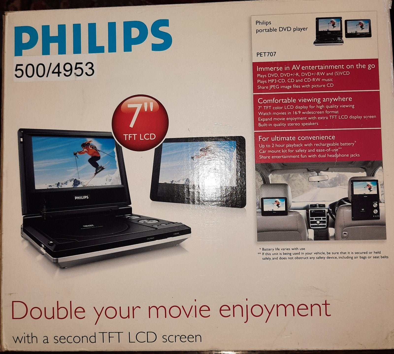 Philips Dubbele DVD / CD, PET707 , voor in de Auto., Audio, Tv en Foto, Ophalen, Philips