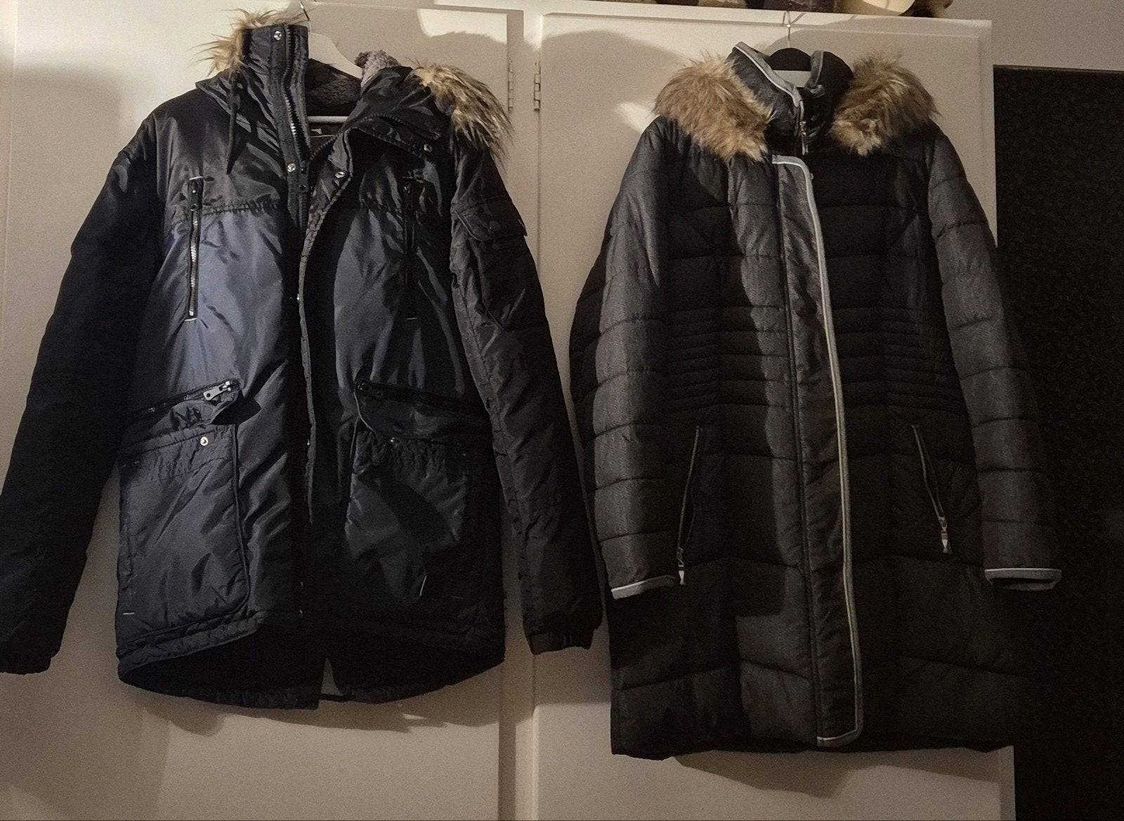 Gratis! Dames winterjas maat 48 en heren winterjas maat L, Ophalen, Zo goed als nieuw, Maat 46/48 (XL) of groter, Zwart