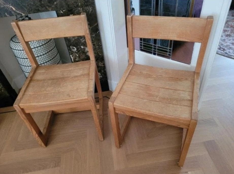 Vintage stoelen (2 stuks), Huis en Inrichting, Ophalen, Scandinavisch design, Gebruikt, Twee