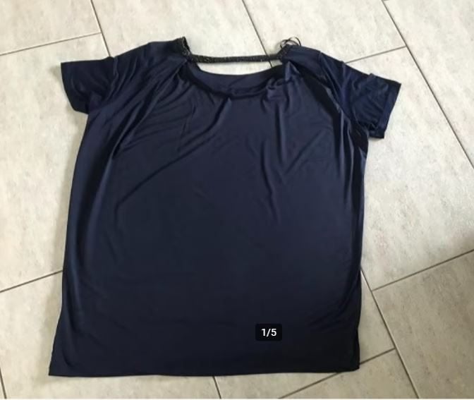 MS Mode dames shirt mt.L ( zie afmetingen), Blauw, Maat 42/44 (L), Ophalen of Verzenden, Zo goed als nieuw