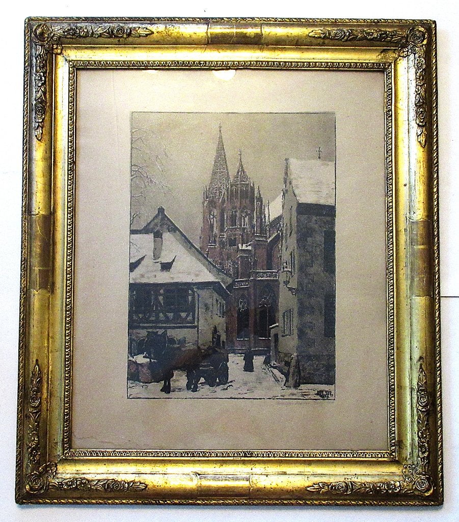 Antiek kleurenlitho van Walter Meier-Bitsch uit de 20e jaren, Ophalen