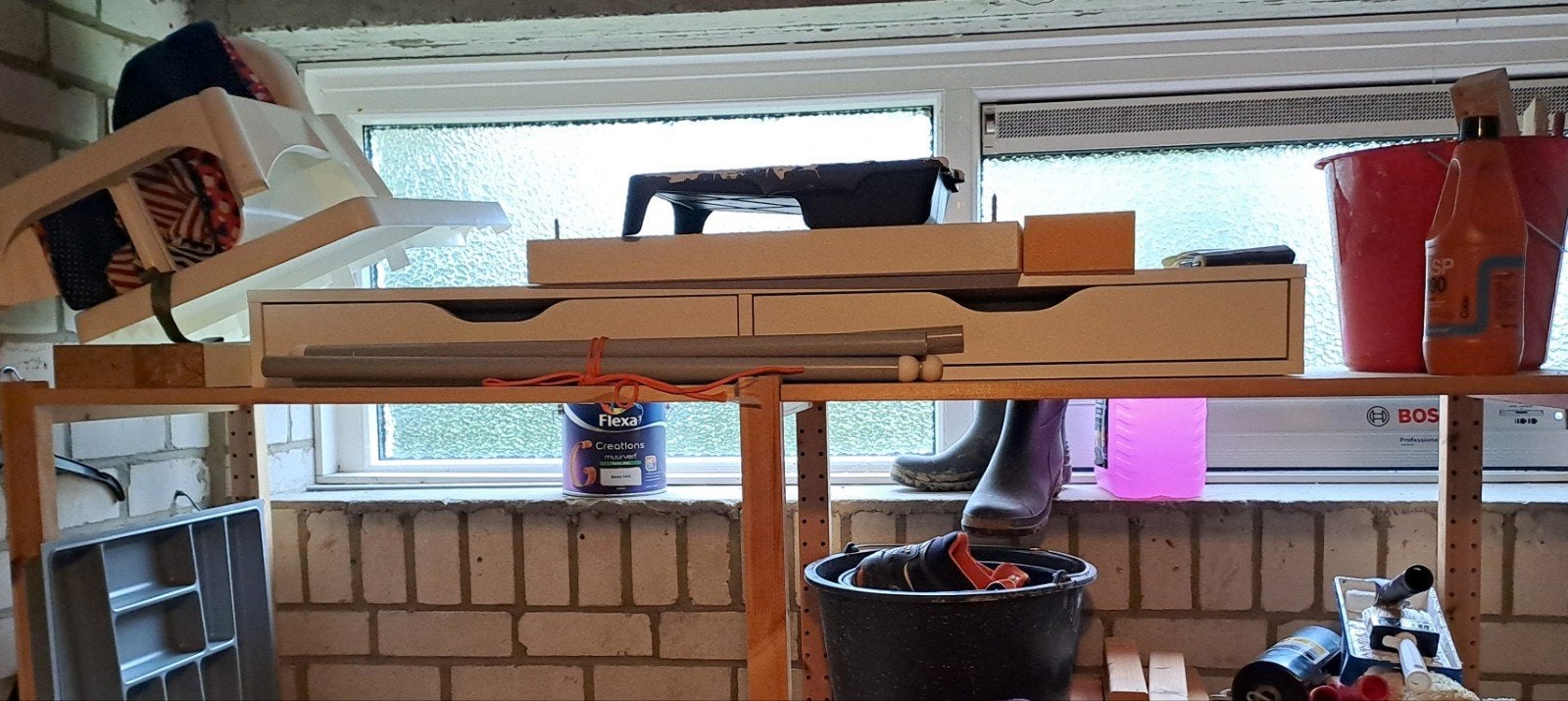 Ekby Alex (Ikea) wandplank met lades, Ophalen, 100 tot 150 cm, 1 of 2 laden, Zo goed als nieuw