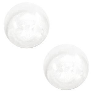 Ivoorwitte cabochons met parelglans van 8 mm rond (12 stuks), Verzenden, Nieuw, Overige typen