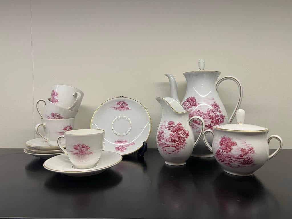Vintage Fürstenberg Porseleinen Koffie- en Theeservies, Antiek en Kunst, Antiek | Servies compleet, Ophalen of Verzenden