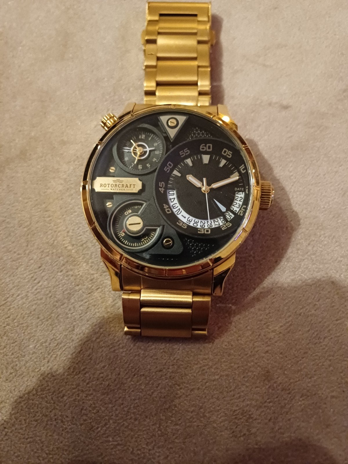 Gouden Rotorcraft Horloge - Heren Polshorloge, Ophalen, Zo goed als nieuw, Overige merken