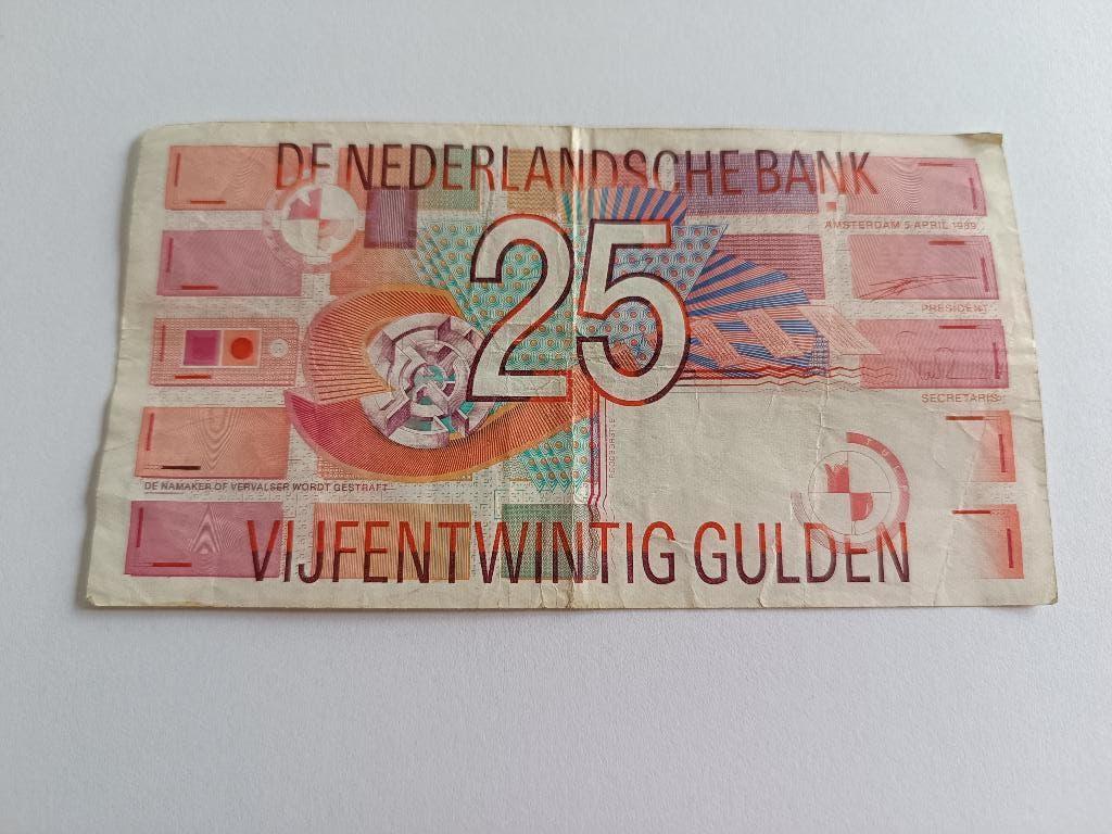 Bankbiljet 1989 25 gulden, Postzegels en Munten, Munten en Bankbiljetten | Verzamelingen, Ophalen of Verzenden, Nederland, Munten