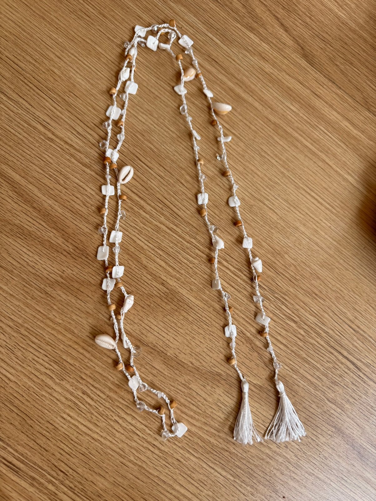Schelpen ketting, Sieraden, Tassen en Uiterlijk, Kettingen, Verzenden, Nieuw, Wit, Steen of Mineraal