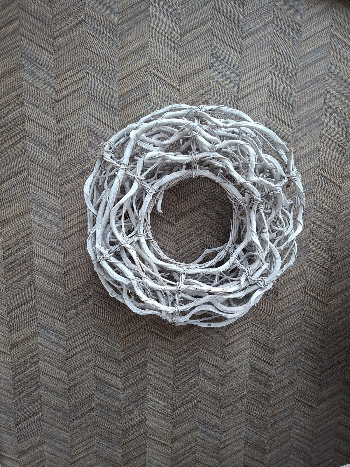 Grote witte decoratieve krans van takken, Ophalen, Zo goed als nieuw, Krans, Natuurlijk materiaal