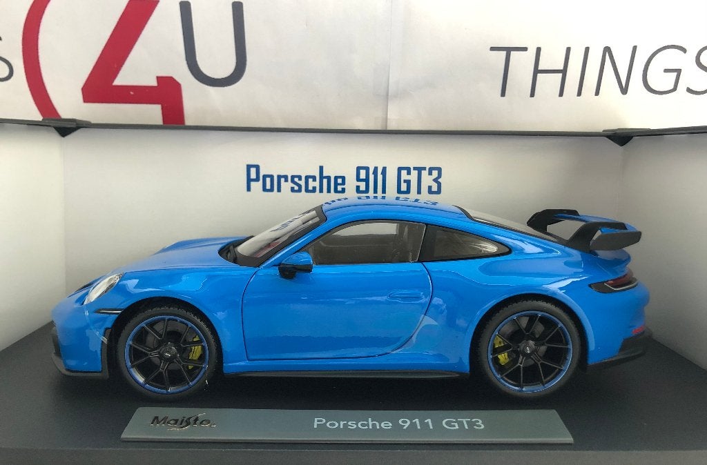 Maisto 1:18 Porsche 911 (992) GT3 bouwjaar 2022 blauw nieuw, Ophalen of Verzenden, Nieuw, Auto, Maisto