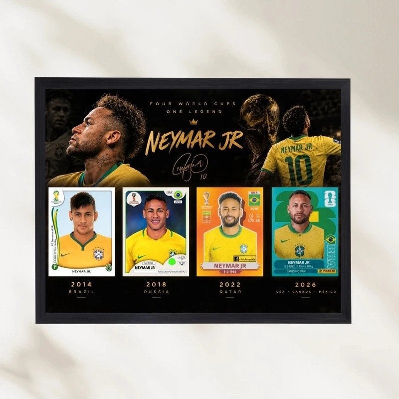 Neymar jr poster A4 met lijst, Ophalen of Verzenden, Zo goed als nieuw