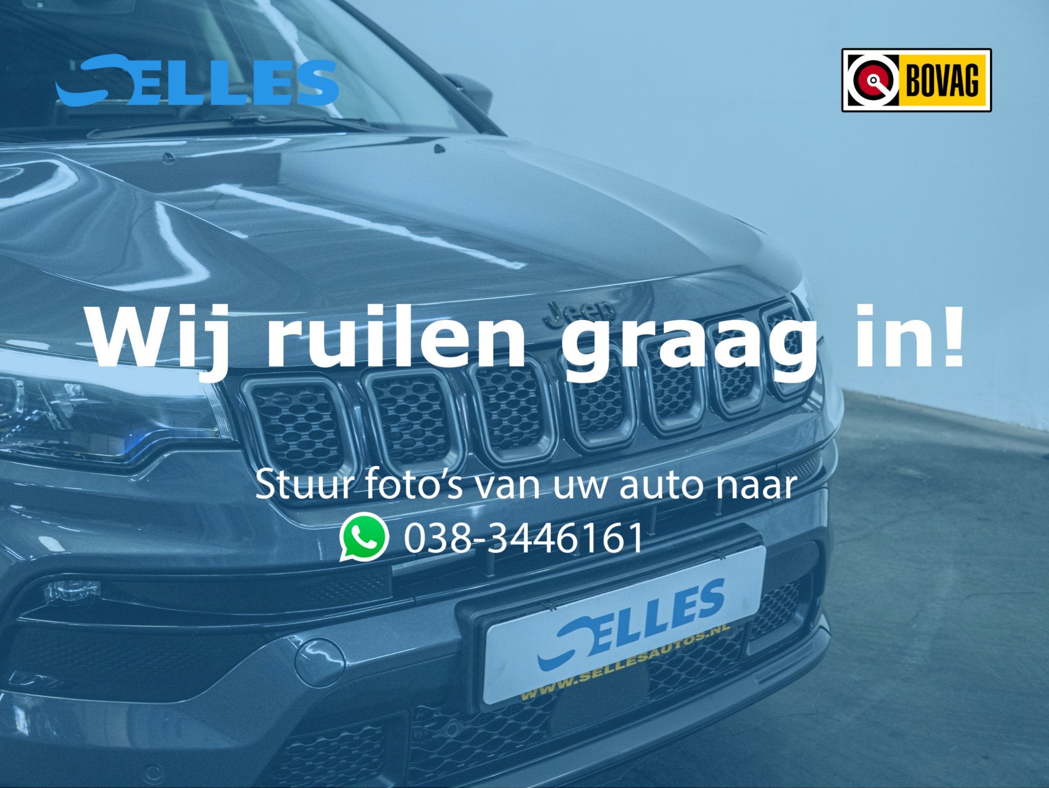 Jeep Compass 1.5T e-Hybrid Night Eagle | Geventileerde voors, Auto's, Gebruikt, 4 cilinders, Adaptive Cruise Control, Leder en Stof