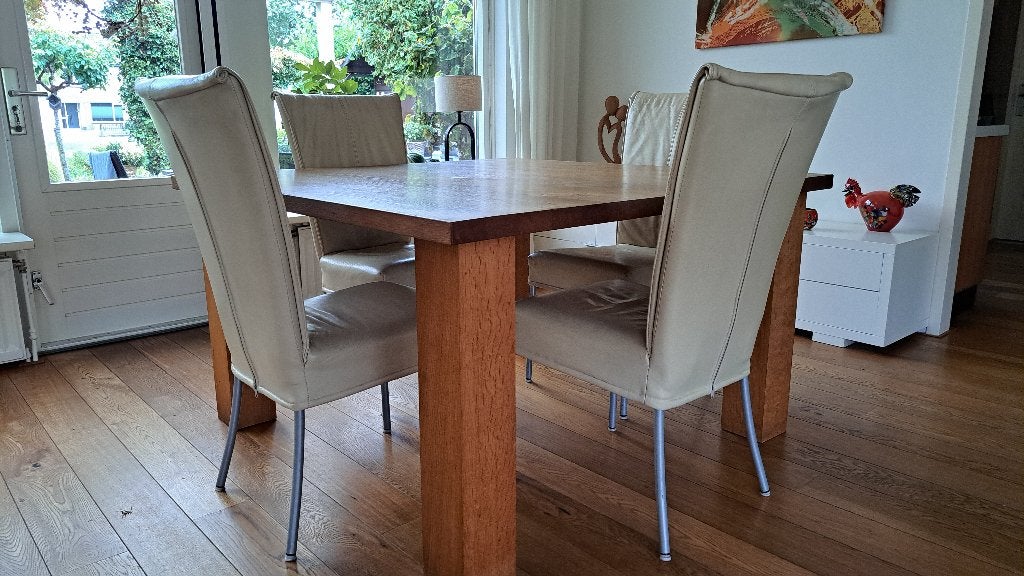 Strakke, moderne eethoek, Ophalen, Gebruikt, Strak, robuust, elegant, Vierkant