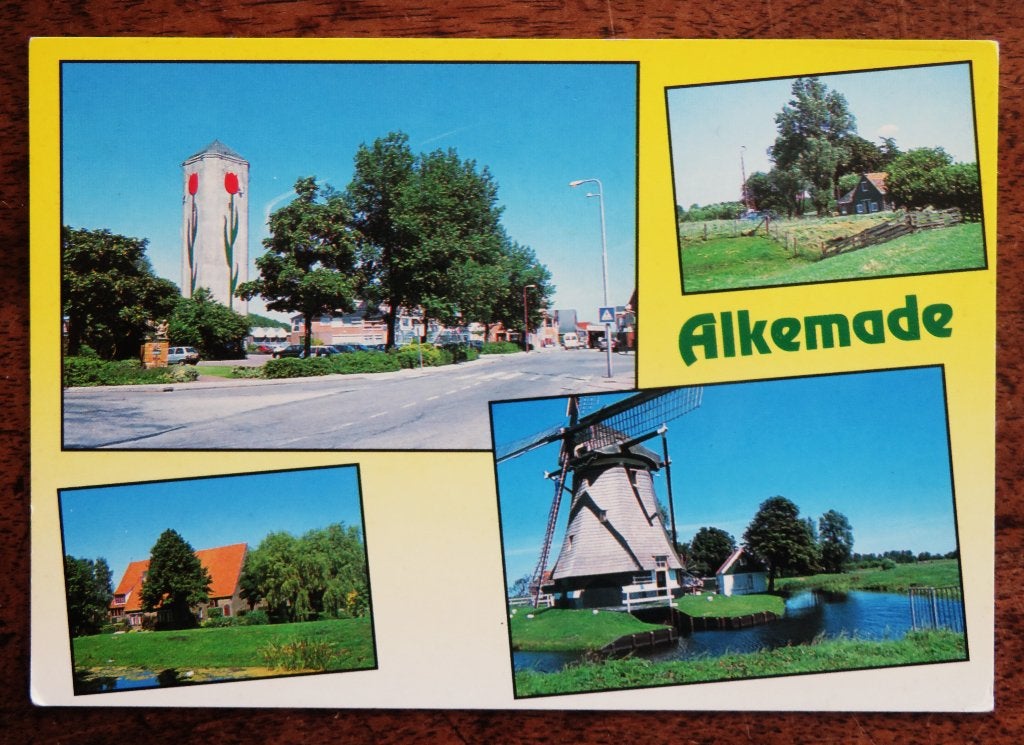 Alkemade Vierluik o.a. Watertoren Roelofarendsveen en Molen, Verzamelen, Ansichtkaarten | Nederland, Ophalen of Verzenden, Voor 1920