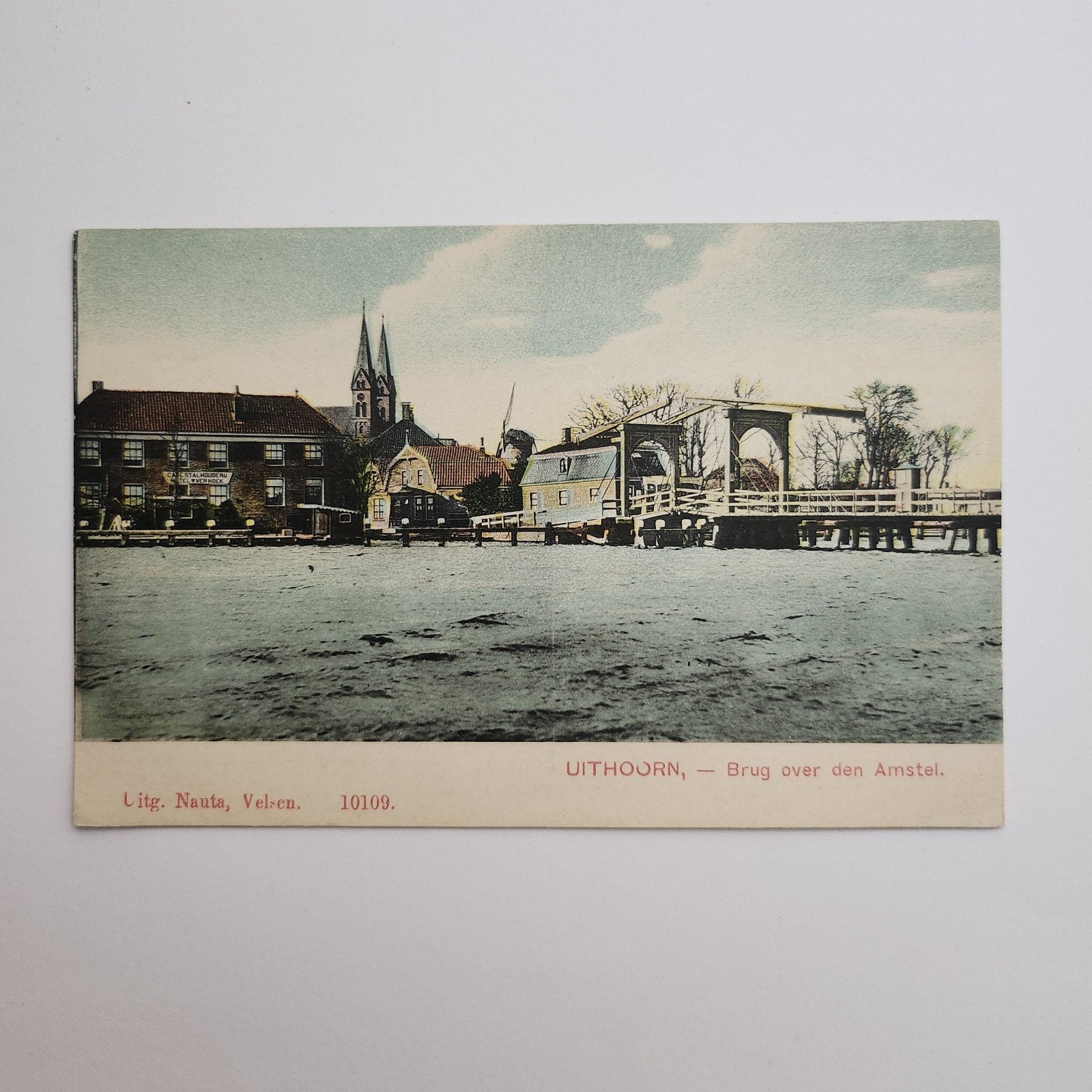 Oude ansichtkaart Uithoorn - Brug over den Amstel, Verzenden, Voor 1920, Gelopen, Noord-Holland