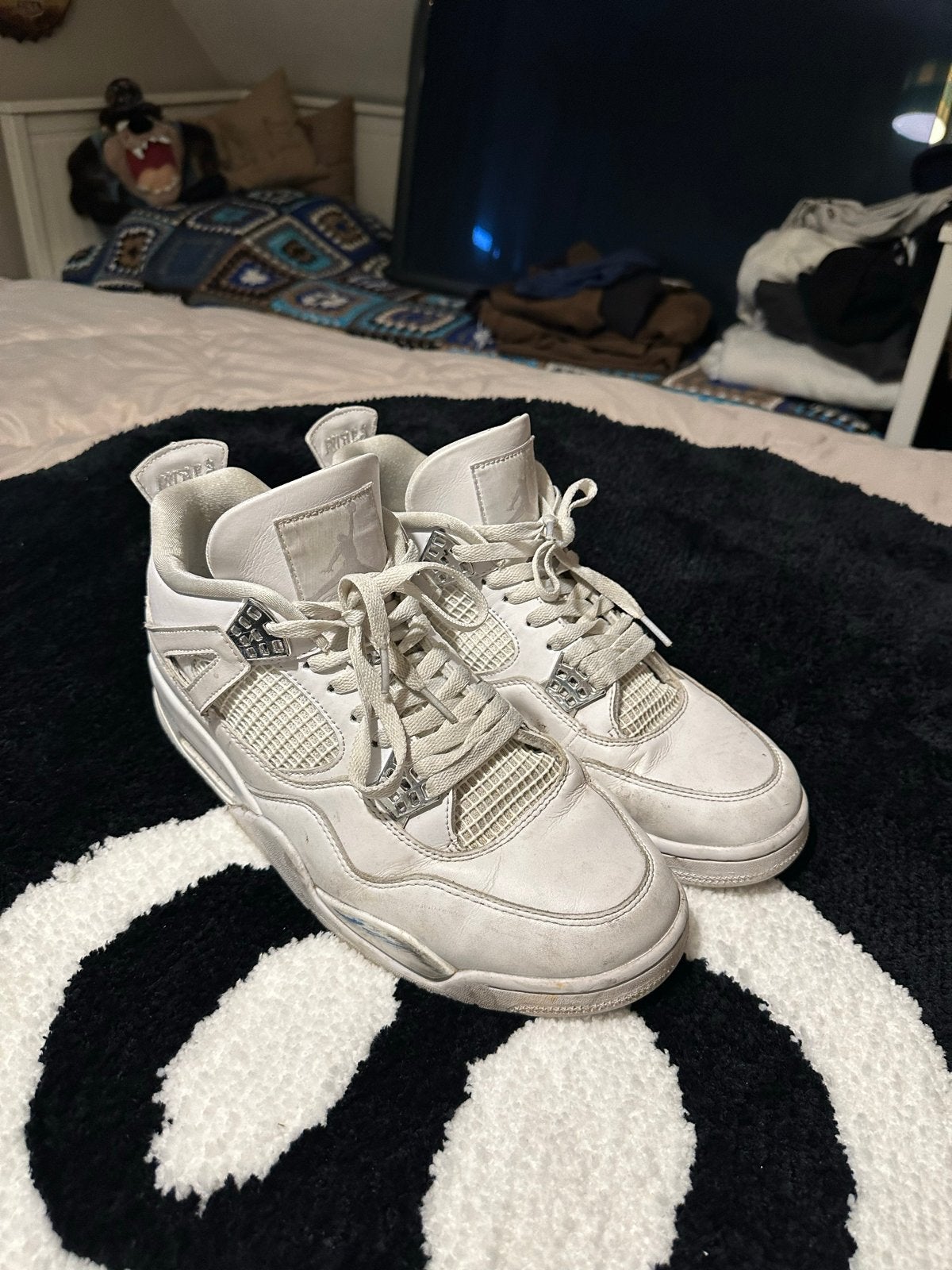 Jordan 4s Pure White - Mist alleen een zool. maat 47, Kleding | Heren, Schoenen, Ophalen of Verzenden, Gedragen, Wit, Sneakers of Gympen