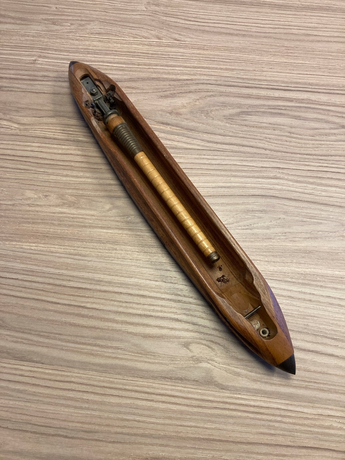 Antieke houten weefspoel - Decoratief item, Ophalen, Gebruikt, Overige typen