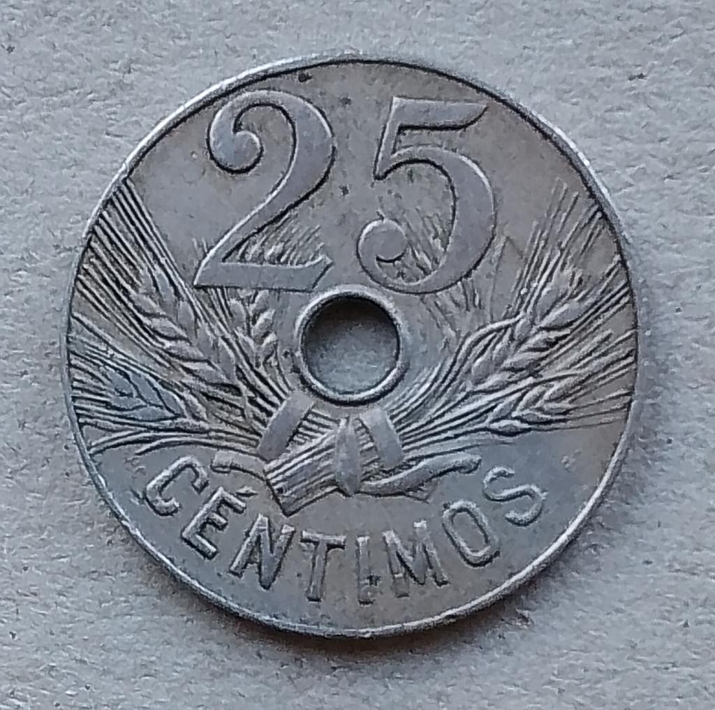 Spanje, 25 centimos 1927, Ophalen of Verzenden, Overige landen, Losse munt