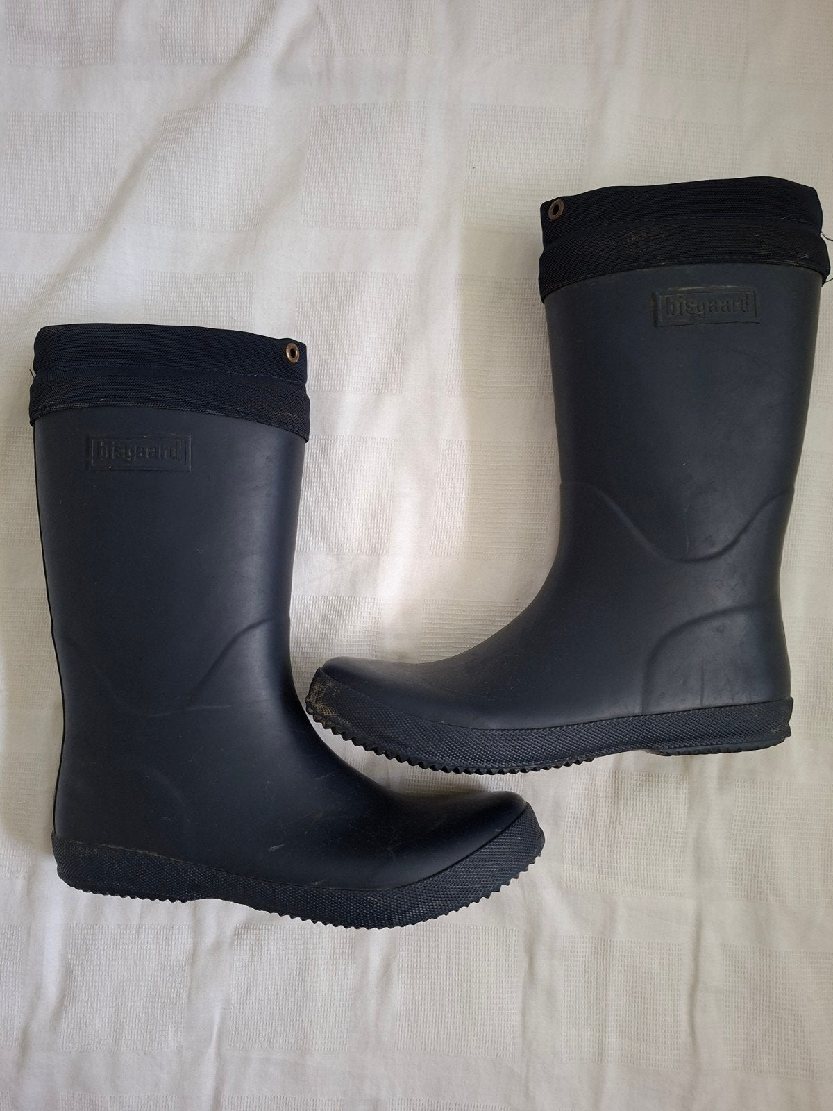 Donkerblauwe regenlaarzen, maat 40, Ophalen of Verzenden, Gedragen, Blauw, Regenlaarzen