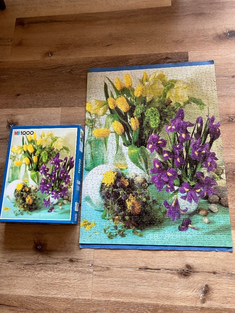 Vrolijke bloemenpuzzel, Ophalen, 500 t/m 1500 stukjes, Zo goed als nieuw, Legpuzzel