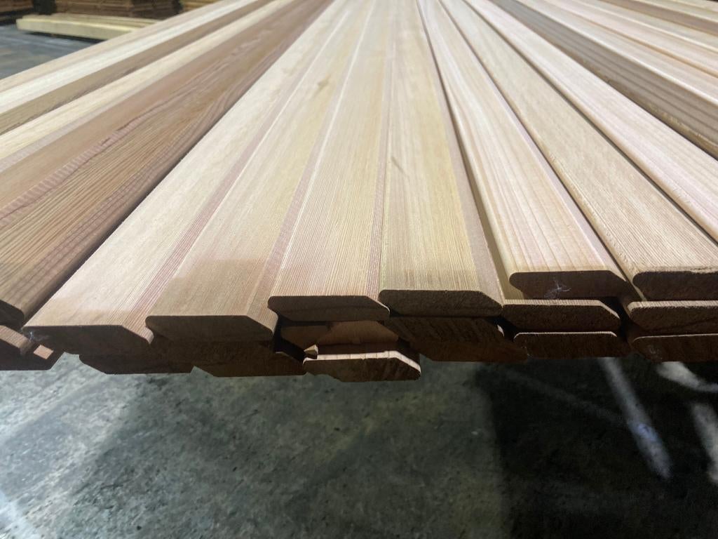 Western Red Cedar-rhombus-schutting-lattenwand-geveldelen, Tuin en Terras, Schuttingen, Ophalen, 6 meter of meer, Nieuw, 2 meter of meer