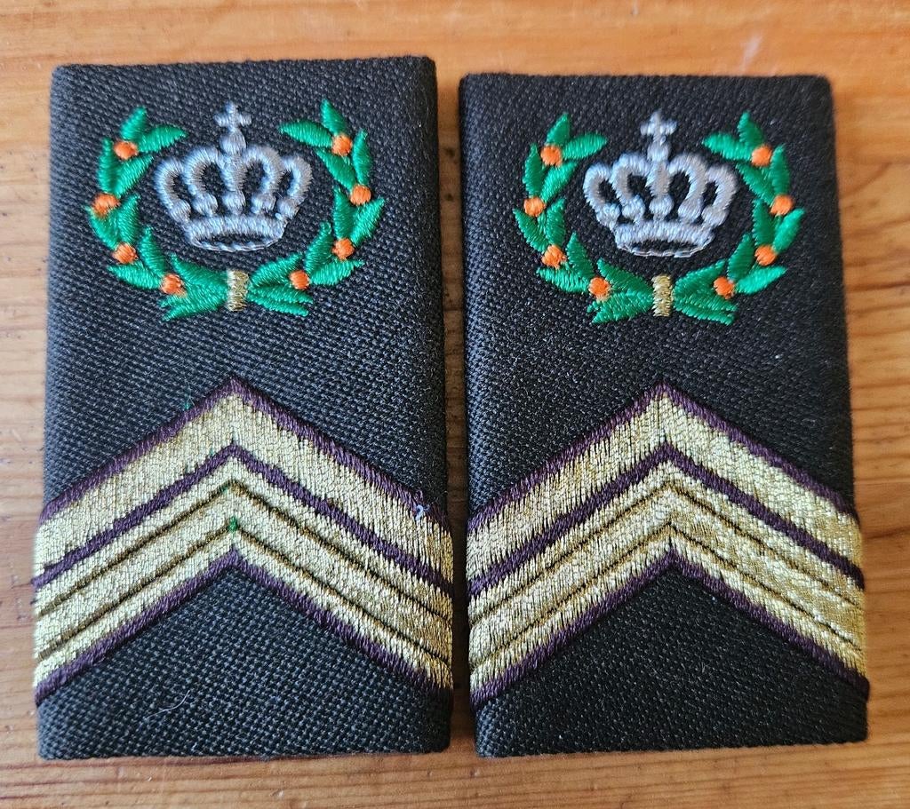Set schuifpassanten Sergeant-Majoor Instructeur, Ophalen of Verzenden, Landmacht, Nederland, Embleem of Badge
