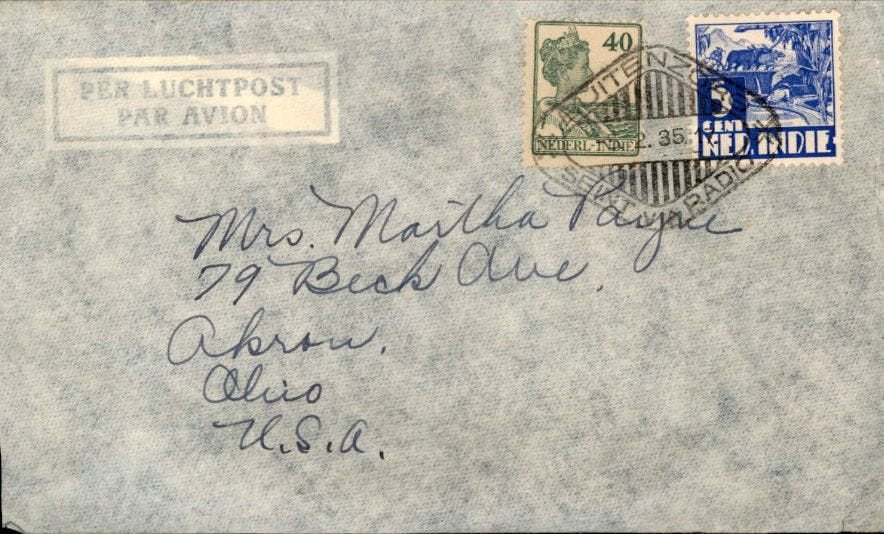 Nederlands-Indië - Stempel Radio Buitenzorg - VS - 1940, Verzenden, Envelop