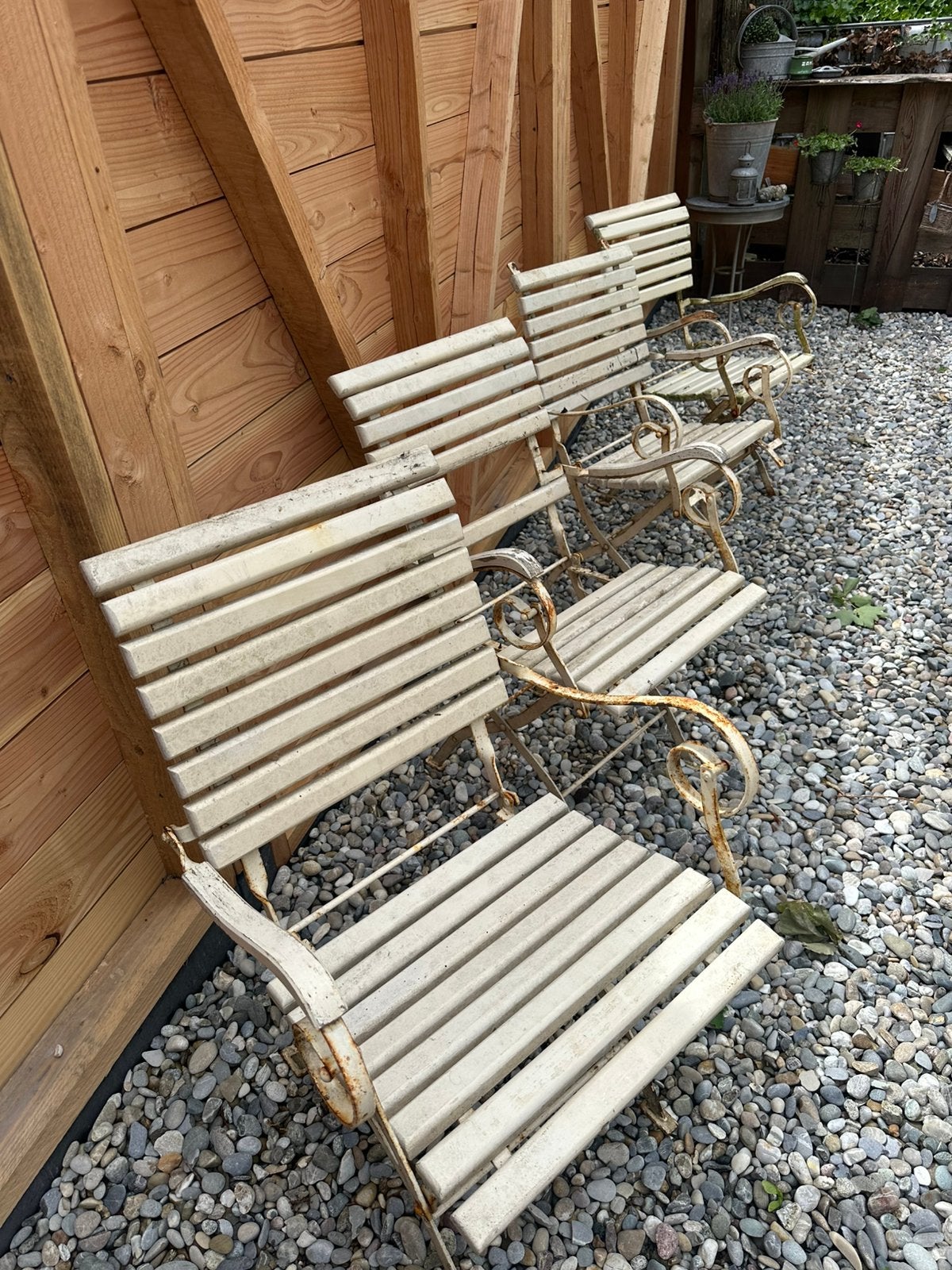 Set oude Franse Bistro stoelen jaren 20/30 brocante, Ophalen