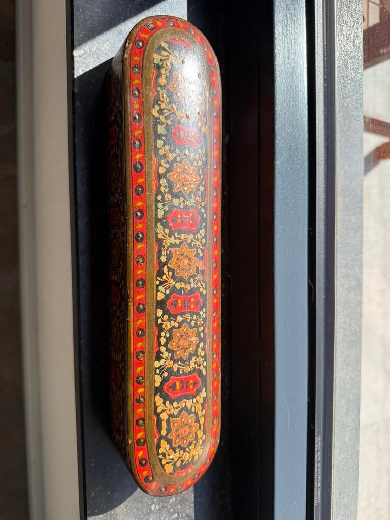 Antieke Qalamdan Perzisch pennendoos hout, Antiek en Kunst, Ophalen of Verzenden