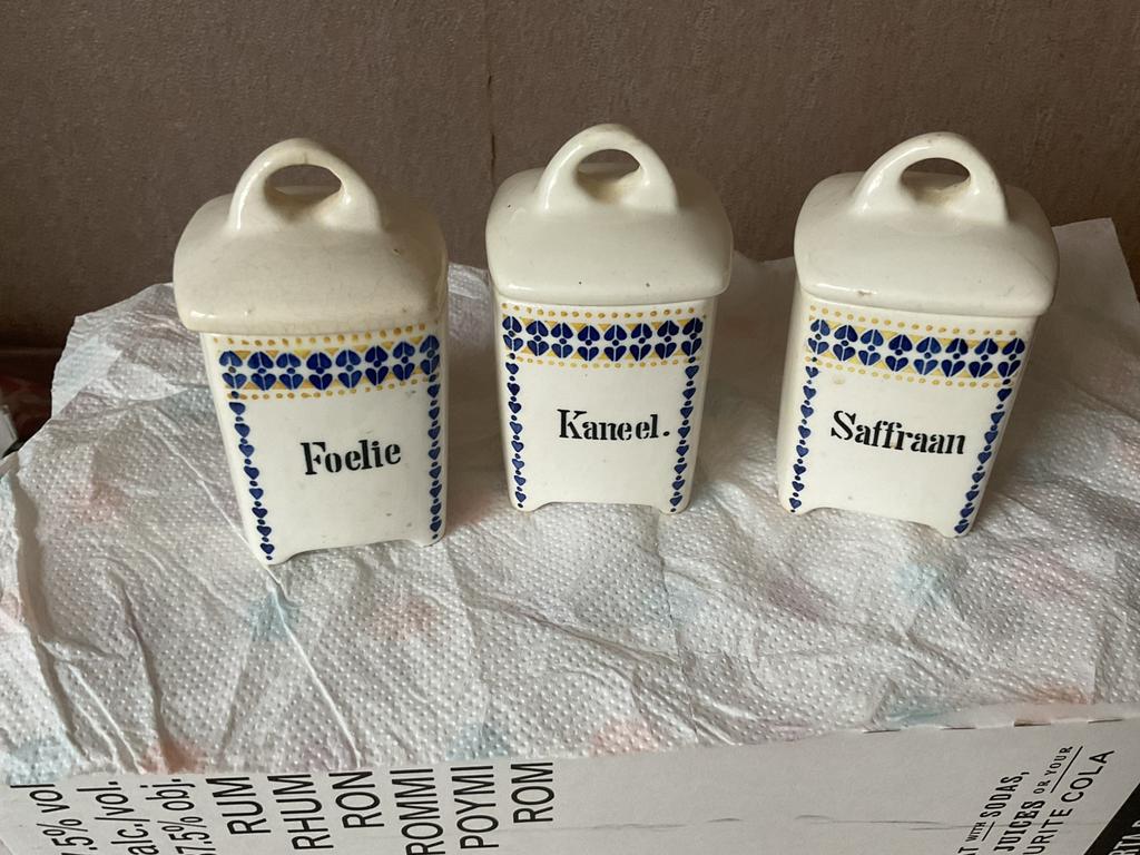 3 Vintage kruidenpotjes van S M Chodziez. Jaren 1922 - 1936., Ophalen of Verzenden