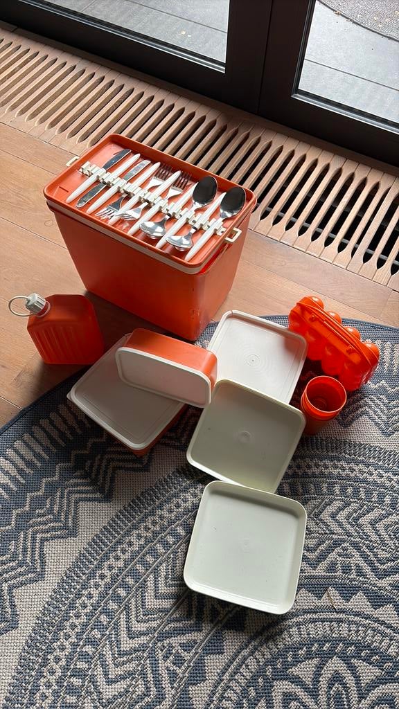 Vintage picnick box, Huis en Inrichting, Keuken | Tupperware, Ophalen of Verzenden, Gebruikt, Oranje, Overige typen
