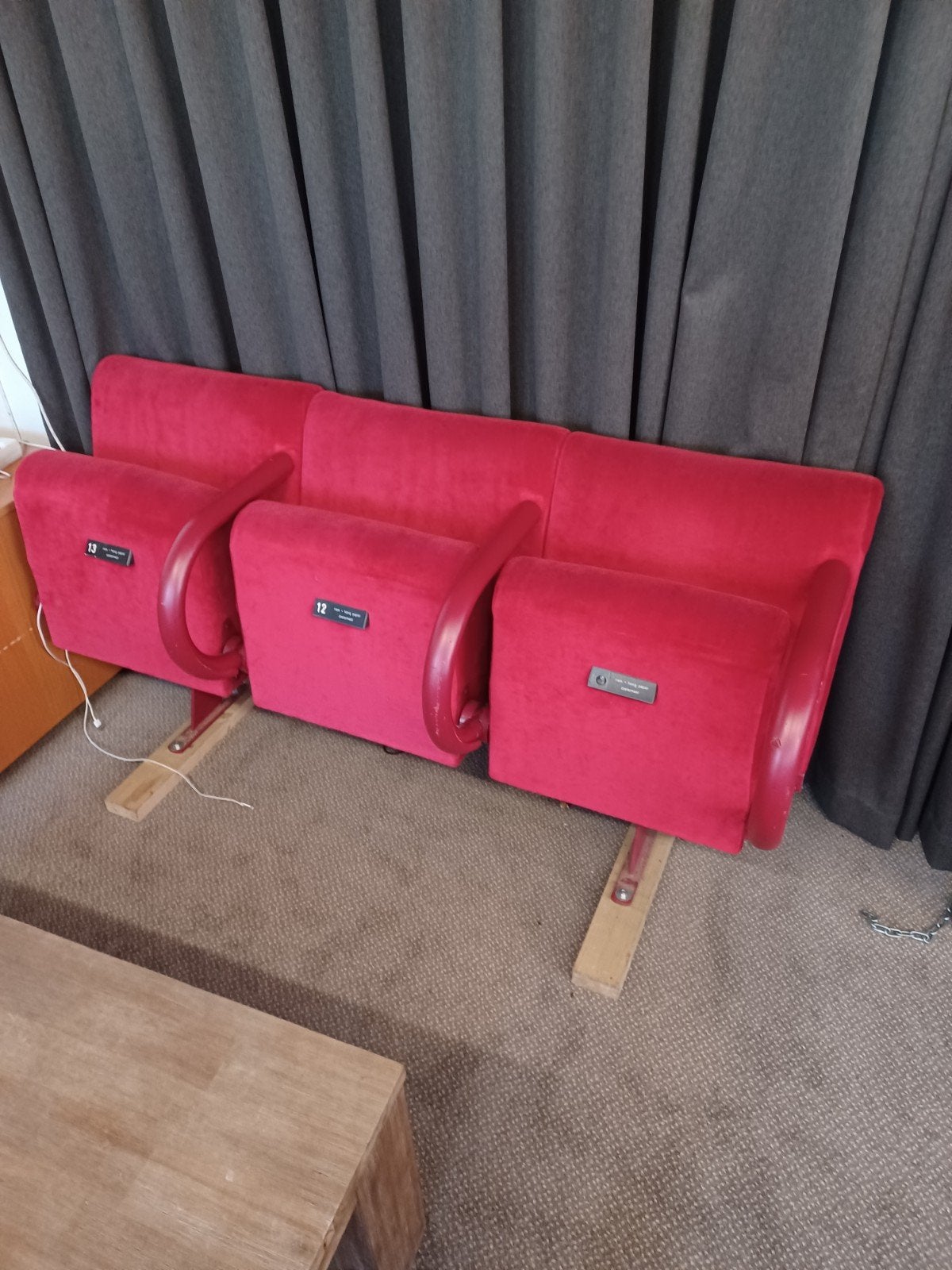 bioscoop stoelen  rij van 3, Ophalen, Gebruikt, Bioscoop, Driepersoons